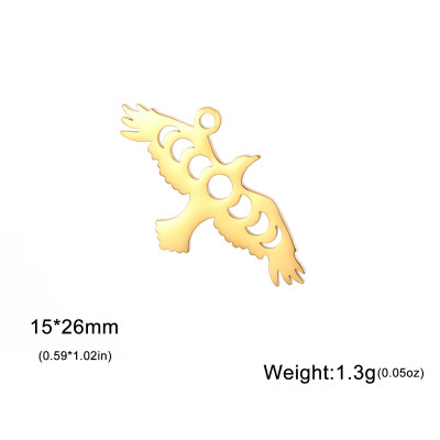 Pendant flying bird of prey surgical steel two color variants