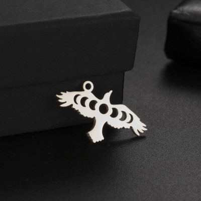 Pendant flying bird of prey surgical steel two color variants