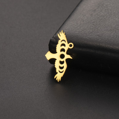 Pendant flying bird of prey surgical steel two color variants