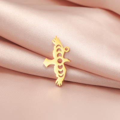 Pendant flying bird of prey surgical steel two color variants