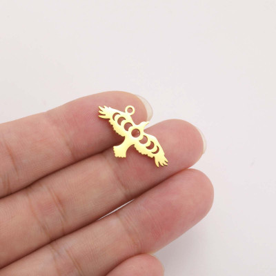 Pendant flying bird of prey surgical steel two color variants