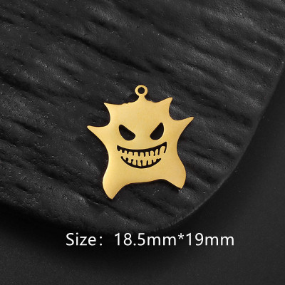 Pendant evil fire monster surgical steel two colour variants