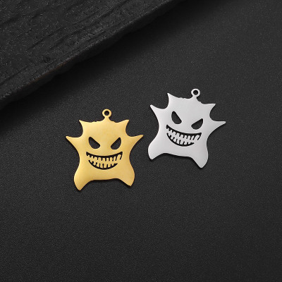 Pendant evil fire monster surgical steel two colour variants