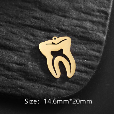 Pendant tooth surgical steel two colour variants