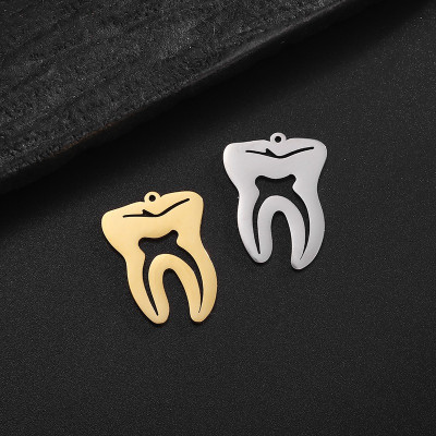 Pendant tooth surgical steel two colour variants