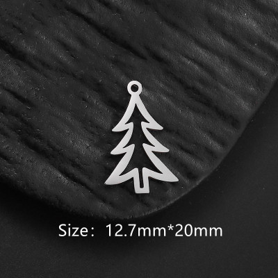 Pendant tree spruce surgical steel two colour variants