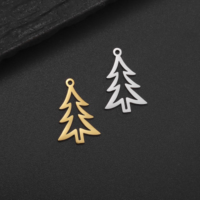 Pendant tree spruce surgical steel two colour variants