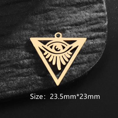 Pendant triangle with symbols larger surgical steel two colour variants