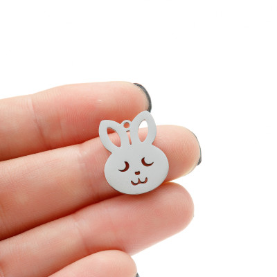 Pendant bunny surgical steel two colour variants