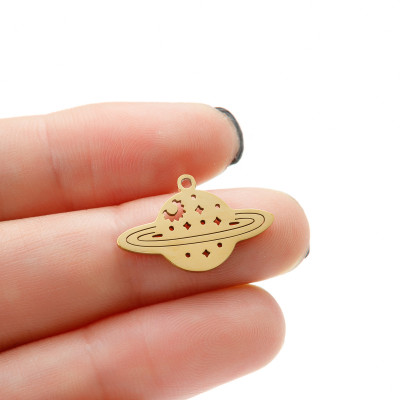 Pendant flying saucer surgical steel two colour variants