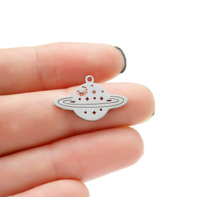 Pendant flying saucer surgical steel two colour variants