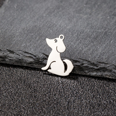Pendant sitting dog surgical steel two colour variants