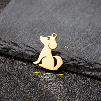 Pendant sitting dog surgical steel two colour variants