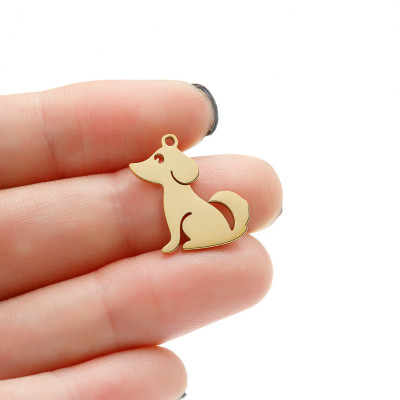 Pendant sitting dog surgical steel two colour variants