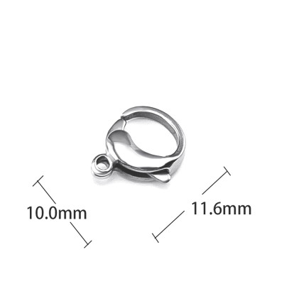 Carabiner ring polished 10 x 11,6mm surgical steel