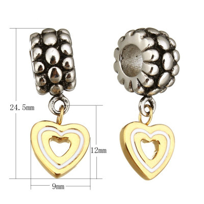 Pendant gilded heart made of surgical steel