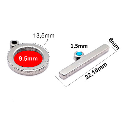 American steel clasp flat 13,5mm ring