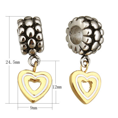 Pendant gilded heart made of surgical steel