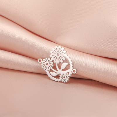 Surgical steel flower connector two variants