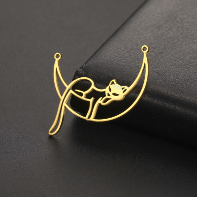 Sleeping cat connector surgical steel two combinations