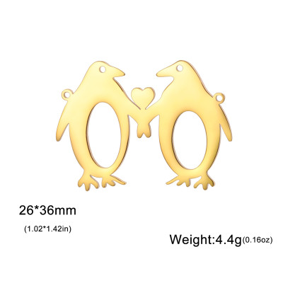 Connector penguins in love surgical steel two combinations