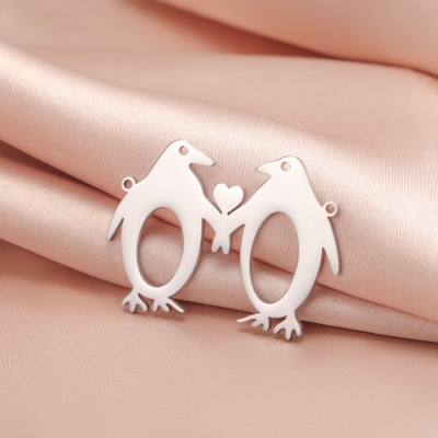 Connector penguins in love surgical steel two combinations