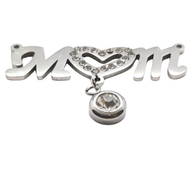 MUM connector with HEART in two color variants made of surgical steel
