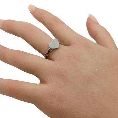 Prsten se srdíčkem chirurgická ocel