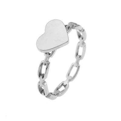 Prsten se srdíčkem chirurgická ocel