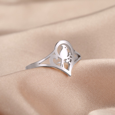 Prsten s ptáčkem chirurgická ocel