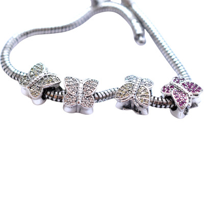 Bead bow tie with zircons of AG 925/1000