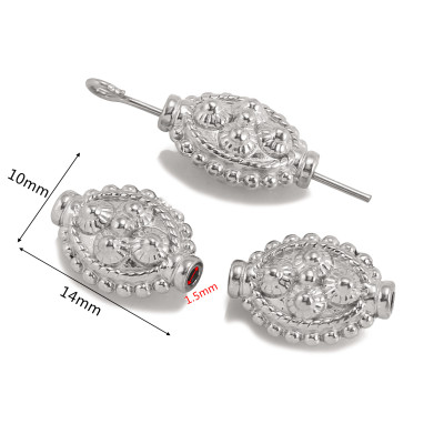 Korálek zdobený oválek chirurgická ocel