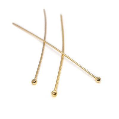 Rivet with 2mm ball soft 50mm gold galvanized surgical steel