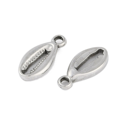 Surgical steel seashell pendant