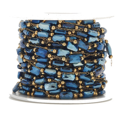 Fine chain with 3.5 mm plastic black balls surgical steel