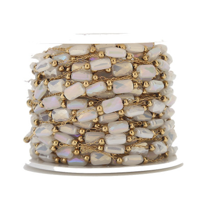 Fine chain with 3.5 mm plastic black balls surgical steel