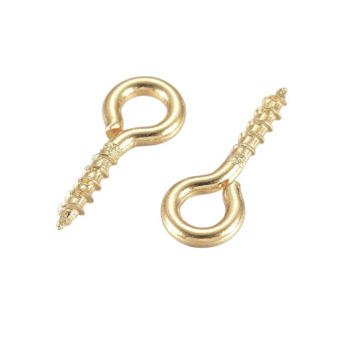 Hook with 10 x 4mm thread made of surgical steel gold galvanized
