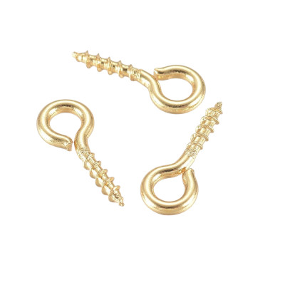 Hook with 10 x 4mm thread made of surgical steel gold galvanized