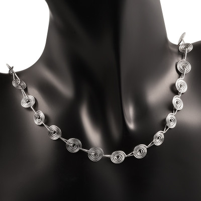 Fine chain with 3.5 mm plastic black balls surgical steel