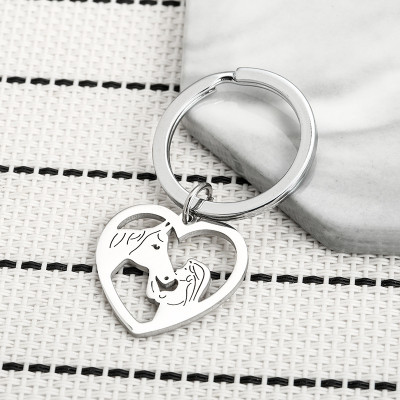 Přívěsek na klíče srdíčko chirurgická ocel