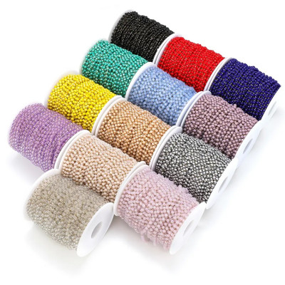 Chain with colored beads gold galvanization surgical steel