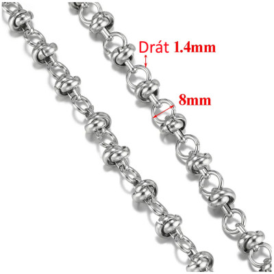 Fine chain with 3.5 mm plastic black balls surgical steel