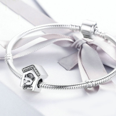 Bead AG 925/1000 male with zircons