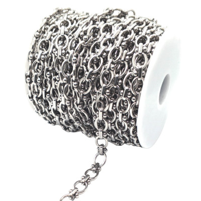 Fine chain with 3.5 mm plastic black balls surgical steel