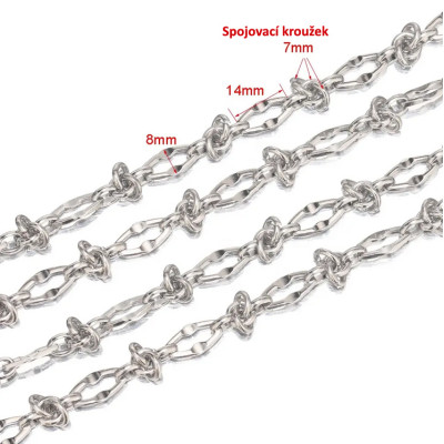 Fine chain with 3.5 mm plastic black balls surgical steel