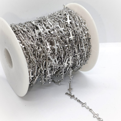 Fine chain with 3.5 mm plastic black balls surgical steel