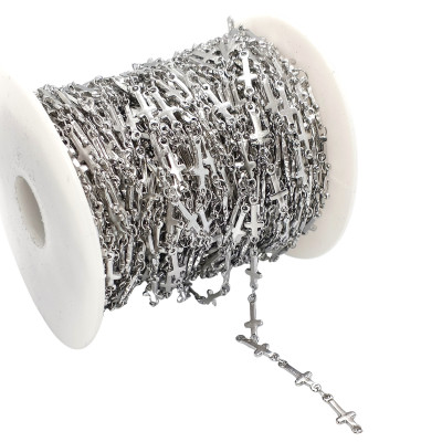 Fine chain with 3.5 mm plastic black balls surgical steel