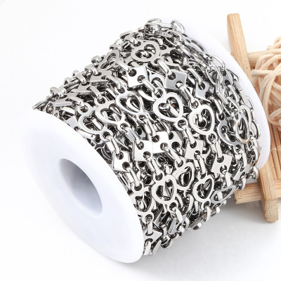 Fine chain with 3.5 mm plastic black balls surgical steel