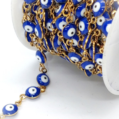 Fine chain with 3.5 mm plastic black balls surgical steel