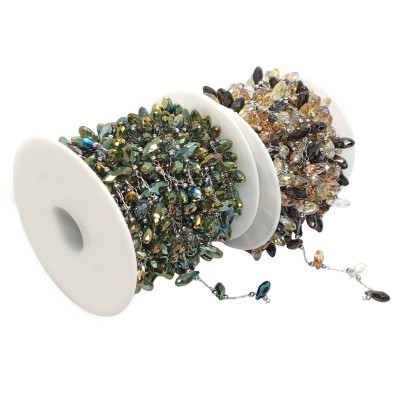 Fine chain with 3.5 mm plastic black balls surgical steel